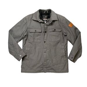 Stormtech Workwear Jacket Mens M Grey Cotton Work Sherpa Lined Four Seasons Logo